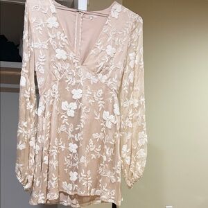Tularosa Cream Floral Dress